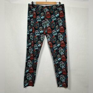 South Main Colorful Skull Print Leggings